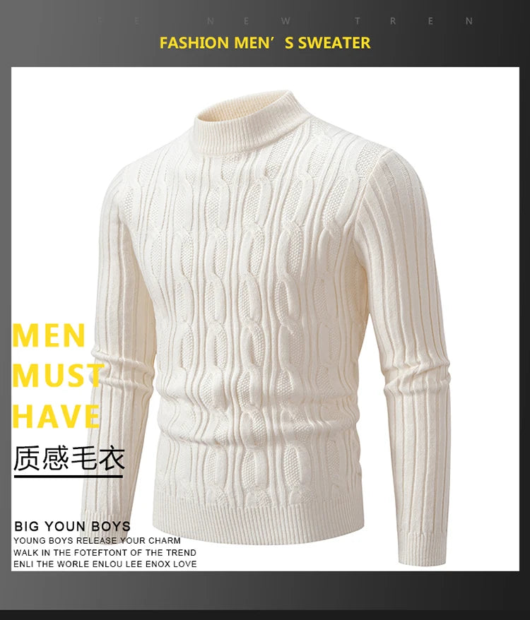 2023 Autumn  and Winter New Sweaters Warm Fit Knitted Sweaters Solid Color Casual Pullover Multiple Styles Sweater Men.