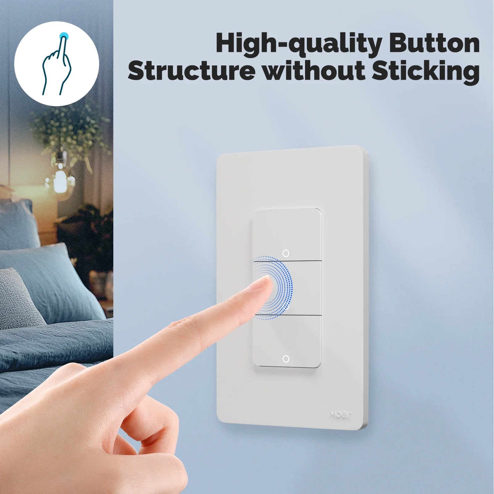 MOES Tuya Matter WiFi Smart Light Button Switch App-Steuerung Neutralleiter erforderlich Erdungsdesign Alexa Google Home Apple Home.