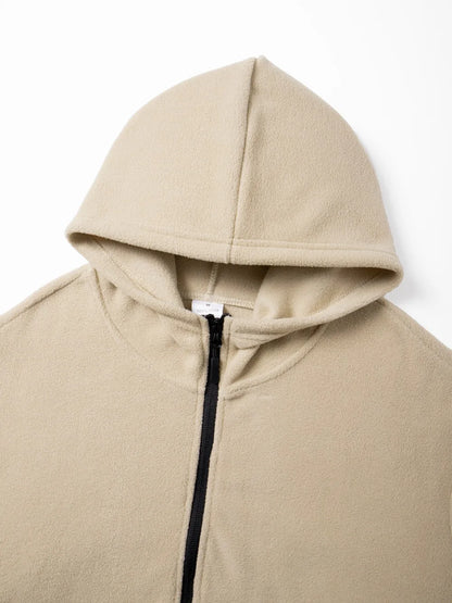 Men's Polar Fleece Zipper Hooded Jacket Autumn Winter Thermal Warm Work Coats Full-Zip Up Windproof Outdoor Hoodie Sweatshirt.