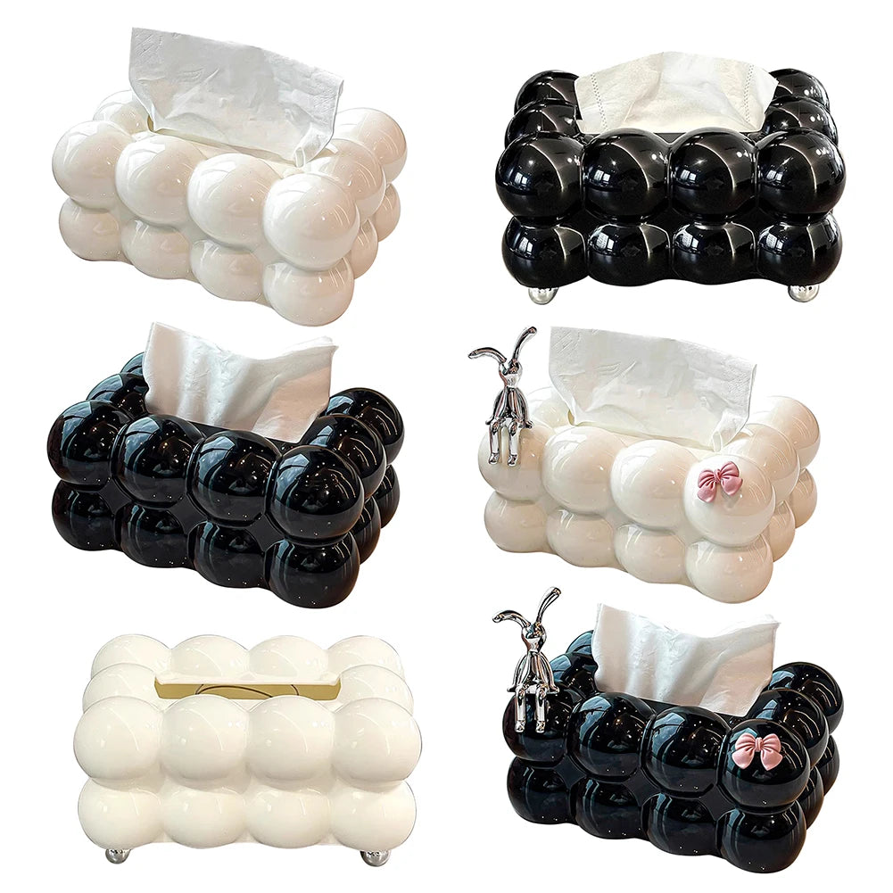 INS Style Cotton Candy Removable Tissue Box Korean Style Cute Tissue Box Desktop Decorative Supplies for Home Napkin Holder.