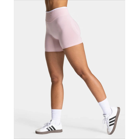 Women's Seamless Gym Solid Color Sports Shorts White Waist Tight High Waist Hip Lifting Yoga Pants Running Sports Shorts.