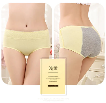 Menstrual Panties Briefs CottonLeakproof Waterproof For Women Short One-piecesmenstrual Middle-WaiWomanfancyUnderwearSize xl xxl.