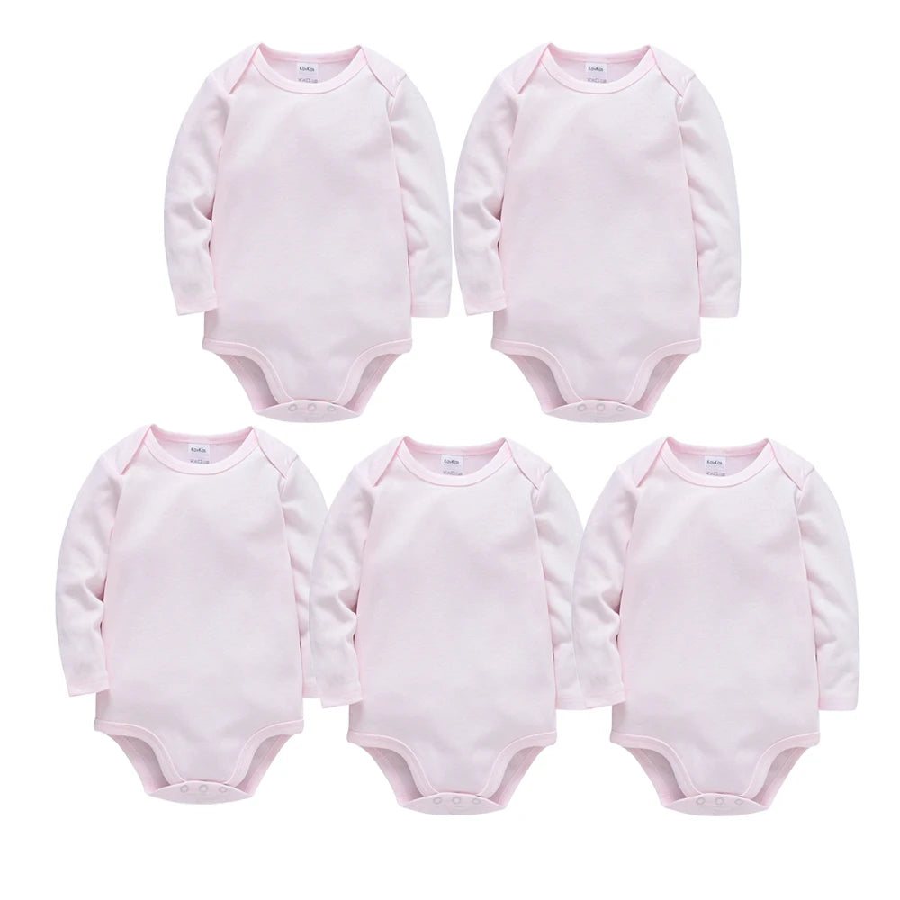 Kavkas 3 Stück 5 Stück 7-teiliger Baby-Body für Jungen, 0–24 Monate, 100 % Baumwolle, volle Ärmel, Herbst-Kleidung für Neugeborene.