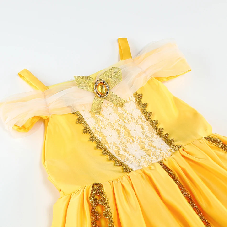 Belle Cosplay Prinzessin Kleid Mädchen Geburtstag Charme Kostüm Kinder Karneval Party Bühne Leistung Vestido Kinder Disguise Kleid.