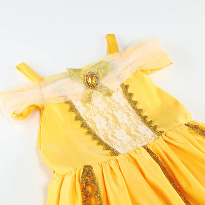 Belle Cosplay Prinzessin Kleid Mädchen Geburtstag Charme Kostüm Kinder Karneval Party Bühne Leistung Vestido Kinder Disguise Kleid.