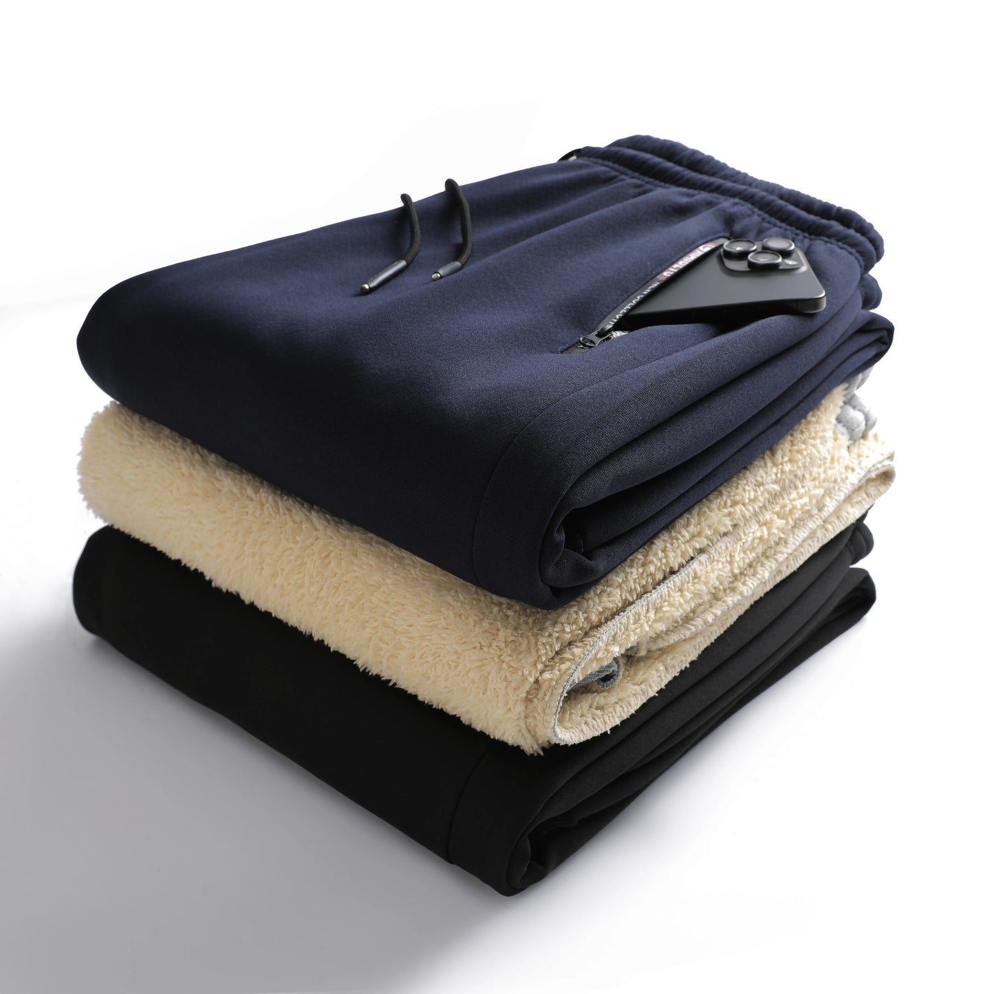 Mens Casual Pants Autumn Winter Fleece Sweatpants Men Running Jogger Sports Gym Trousers Fashion Solid Color Workout Long Pants.