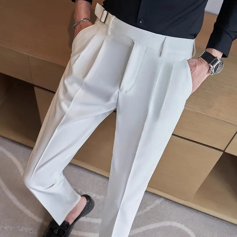 Navy Men's Suit Pants, White Black Trousers, Gray Khaki Pantalones Hombre Fashion Slim Male Pant, 28 29 30 31 32 33 34 36