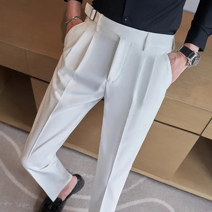 Navy Men's Suit Pants, White Black Trousers, Gray Khaki Pantalones Hombre Fashion Slim Male Pant, 28 29 30 31 32 33 34 36