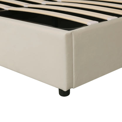 Fangange gepolstertes ohrenförmiges Bett, komplettes/Queensize-/King-/Doppelbett, hydraulisches Funktionsbett mit Lattenrost und Stauraum, Samt