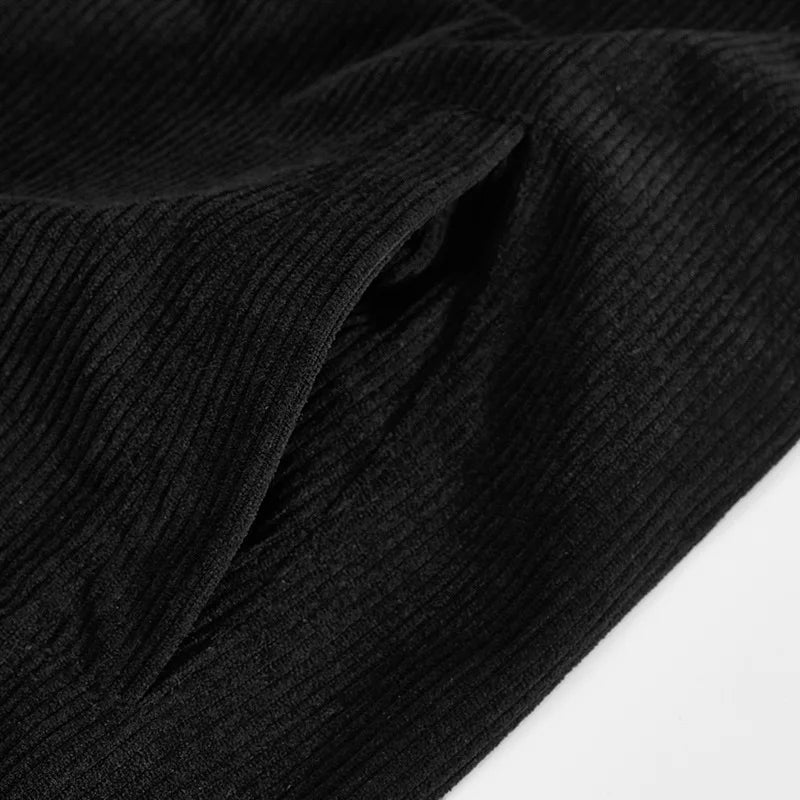 Men's Corduroy Jacket Stand-up Collar Slim Fit Retro Multi-pocket Workwear Commuter Coat for Spring And Autumn