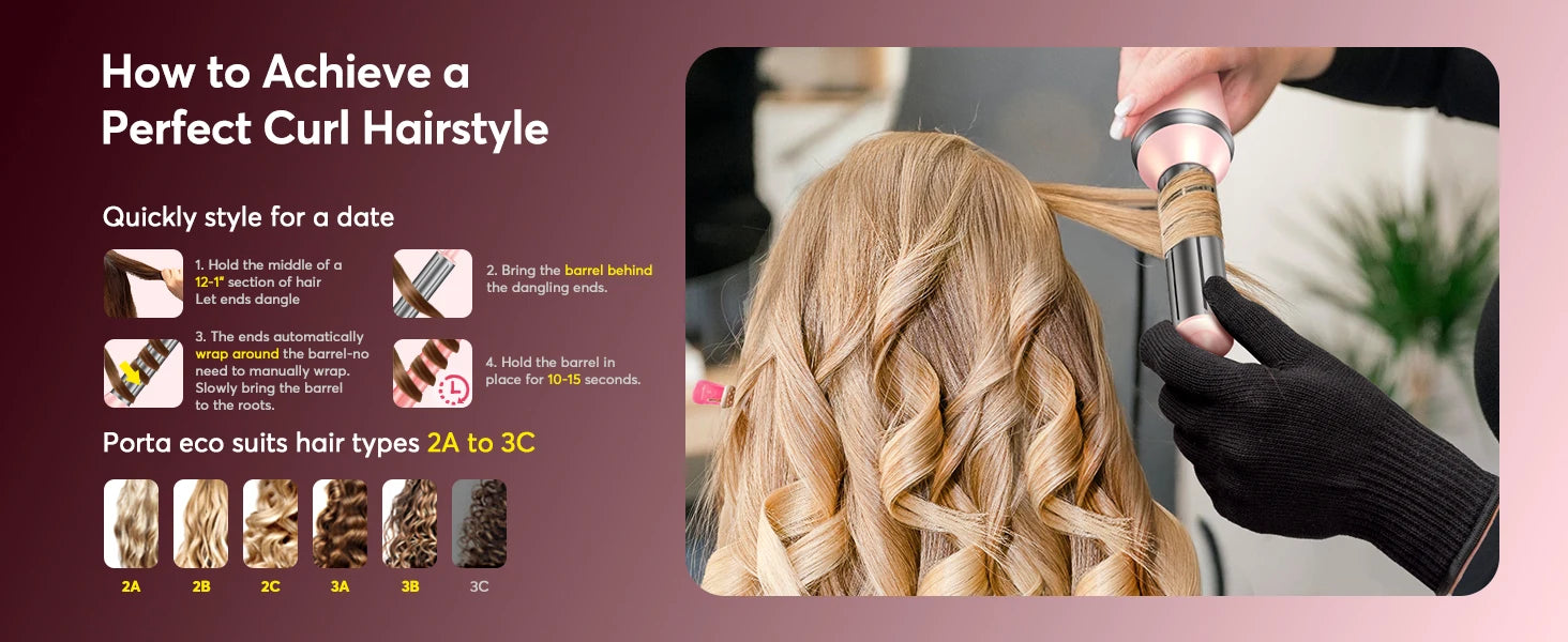 5 in 1 High-Speed Hot Air Styler Frizz-Free Fast Drying No Heat Damage Hair Dryer Curl Volumize Straighten with Travel Bag.