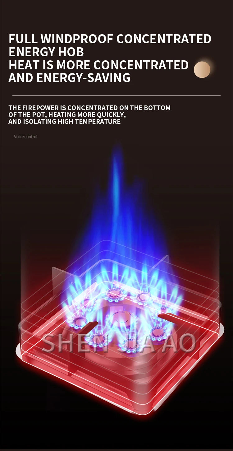 7.2KW Gas Stove Household Three Stove Timing Table Embedded Dual-purpose Natural Gas Liquefied Gas Fire Stove Gas Stove.