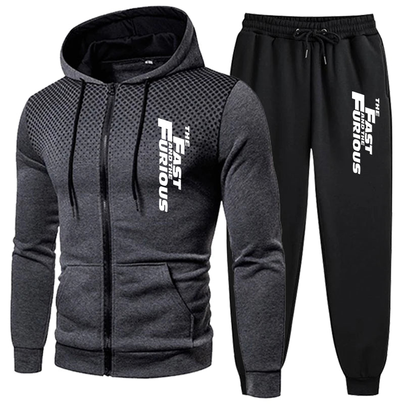 Daily Hot Sales Hoodies Quality Men's Tracksuit Jogging Outdoor Zipper Coat Top Versatile Sweatpants Fashion Suit Comfort Casual.