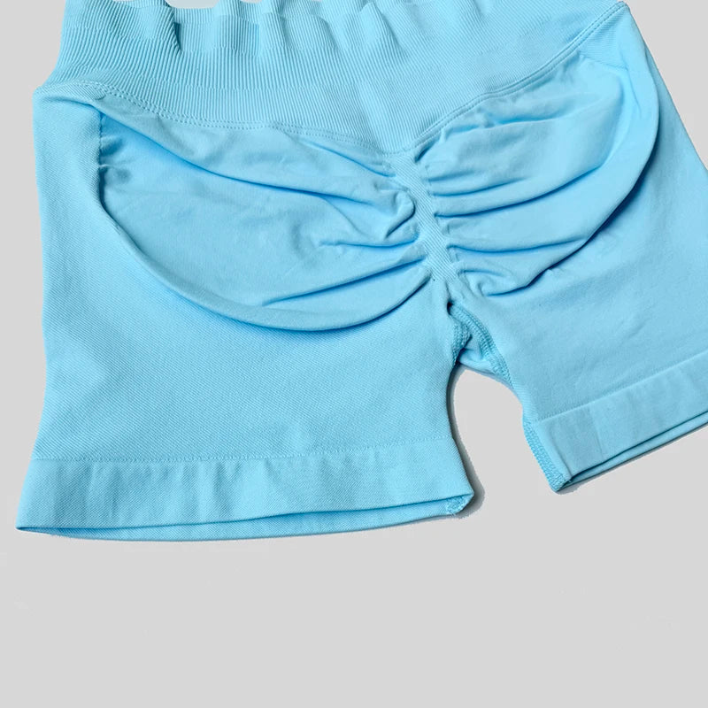 2025 Seamless Yoga Shorts Women Fitness Sports Biker 4.5" Low Ribbed Band Gym Shorts Workout Scrunch Butt Impact Leggings.