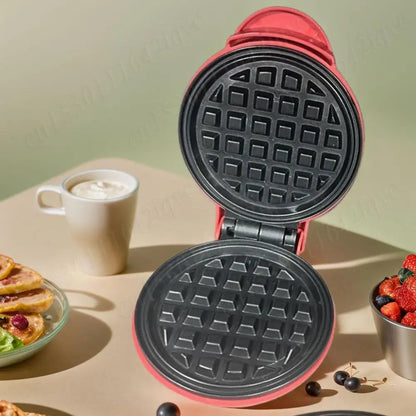 Sandwich Cake Baking Tray Mini Waffle Maker Nonstick Household Breakfast Electric Baking Pan Eggette Mini Waffle Biscuit Machine.
