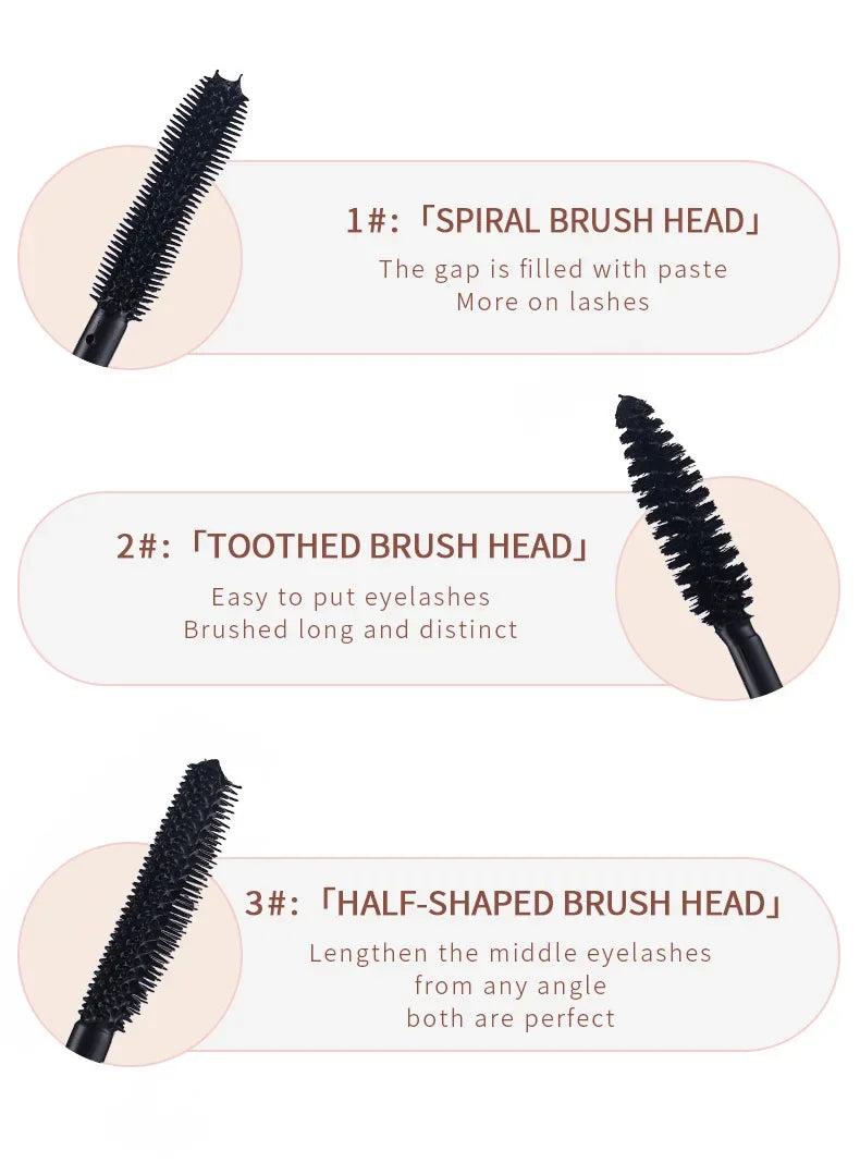 Pink Mascara Waterproof Long Lasting Curling False Eyelash Professional Volume Natural Eyelash Makeup Tools  Lashes Brush.