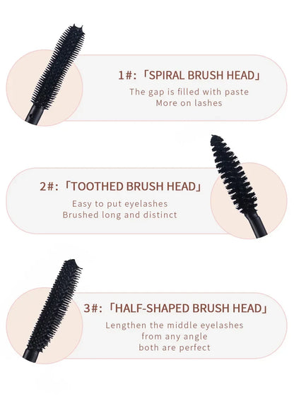 Pink Mascara Waterproof Long Lasting Curling False Eyelash Professional Volume Natural Eyelash Makeup Tools  Lashes Brush.