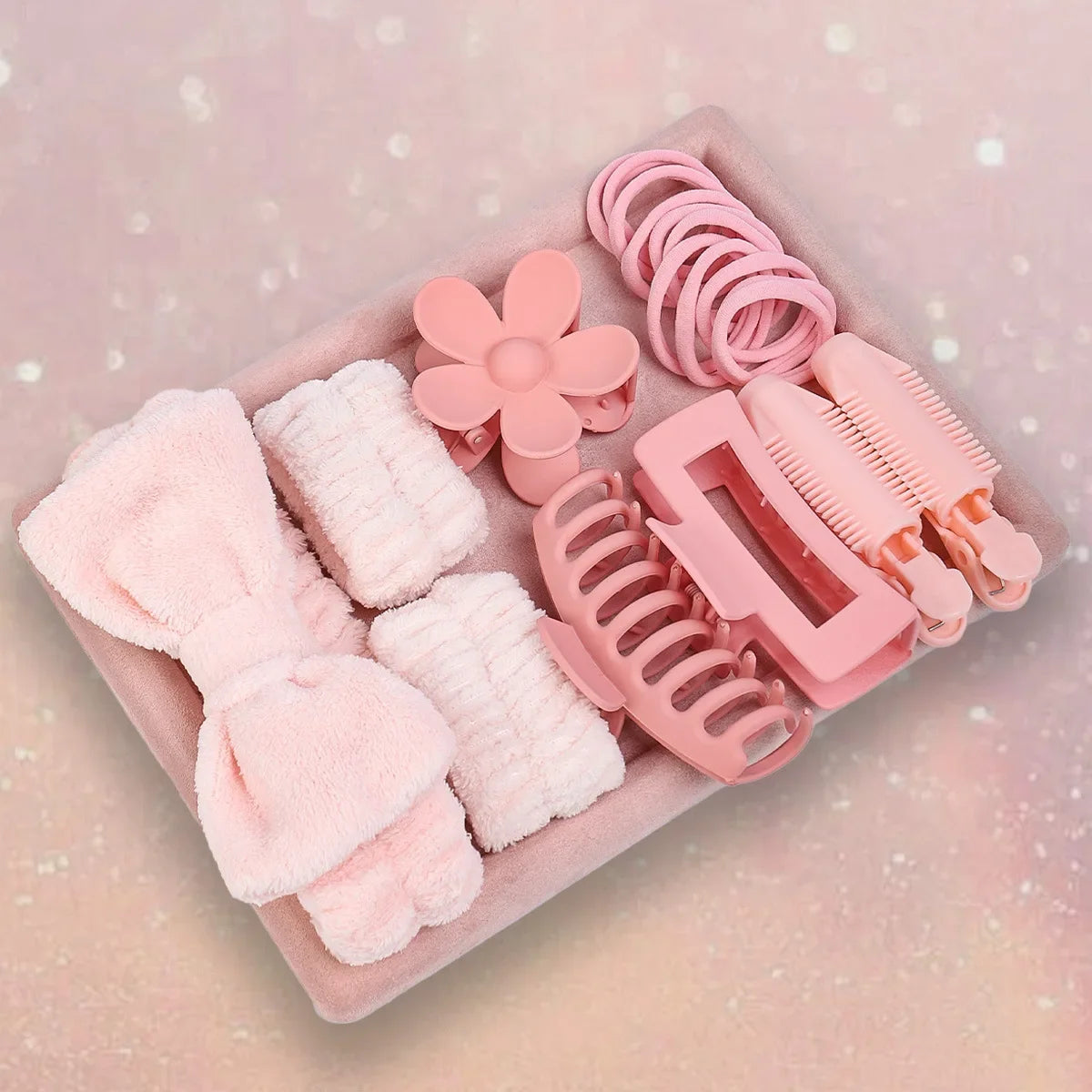 58-Piece Hair Accessories Set Butterfly End Hair Ties Shark Clip Flower Hair Grips Hair Bands Hair Accessories for Women Girls.