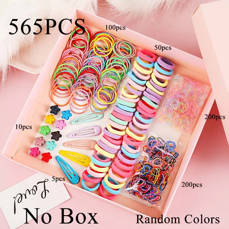 565 870Pcs Girls Cute Elastic Hair Bands Hairpins Flower Hair Claws Hair Clip Rubber Band Ponytail Holder Kids Fashion.