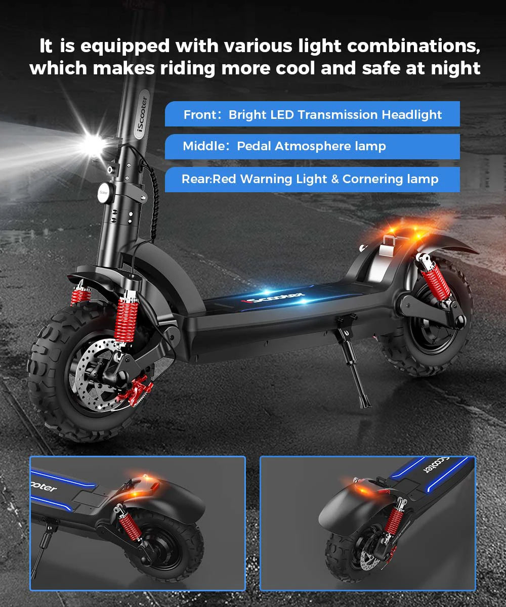 iScooter iX5Plus Foldable Adult Electric Scooter E-Scooter, 45KM/H Electric Kick Scooter, 1000W Skateboards 48V 17.5Ah Kickboard.