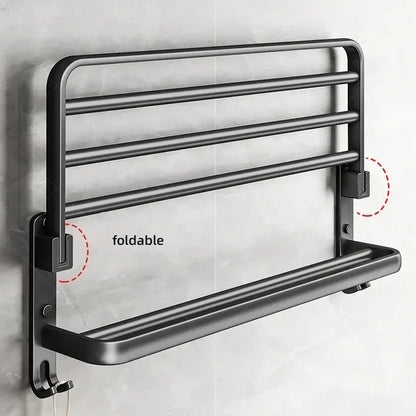 Beliebter Stil, 40/50 cm, selbstklebende Wandhalterung für Badezimmer, wasserdicht und rostfrei, Aufbewahrungsregal mit Haken, Handtuchhalter