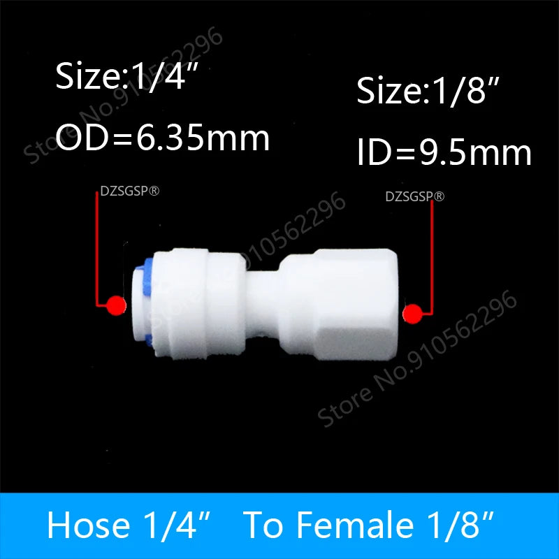Fit for 1/4" 3/8" OD Tube Straight  Equal Reducer Connector Fitting Aquarium Reverse Osmosis RO Water Dispenser