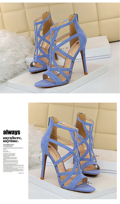 BIGTREE Shoes Roman Style High Heels Woman Pumps Stiletto Heels 11 Cm Women Heels Sexy Party Shoes Hollow Out Women Sandals 2025