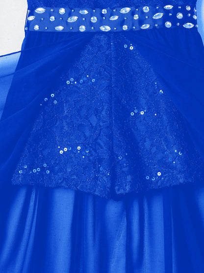 Elegantes Partykleid für Mädchen, Hochzeit, Geburtstag, Abschlussball, Bühne, Festzug, glänzende Pailletten, Perlenapplikation, Spitze, Chiffon, Overall-Kleider