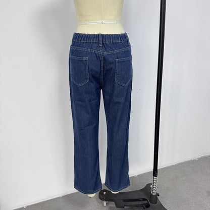 High Waist Loose Fit Straight Leg Jeans Women's Casual Summer New Style Cross-Border EBay Denim Pants High Waist Jeans.