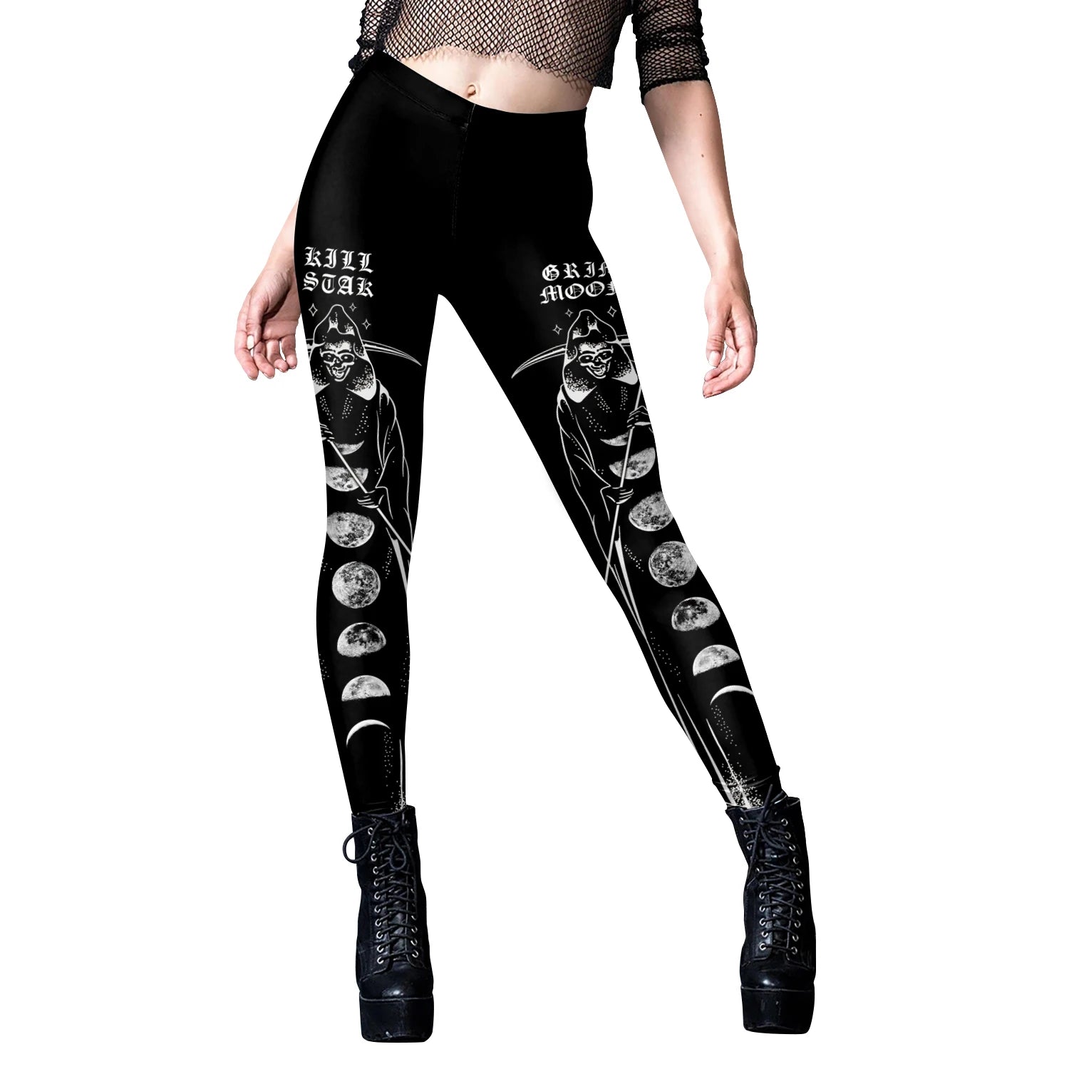 [You're My Secret] Sexy Women's Black Ouija Punk Rock Gothic Leggings For Women Push Up Fitness Legging Stretch Printed Leggins.