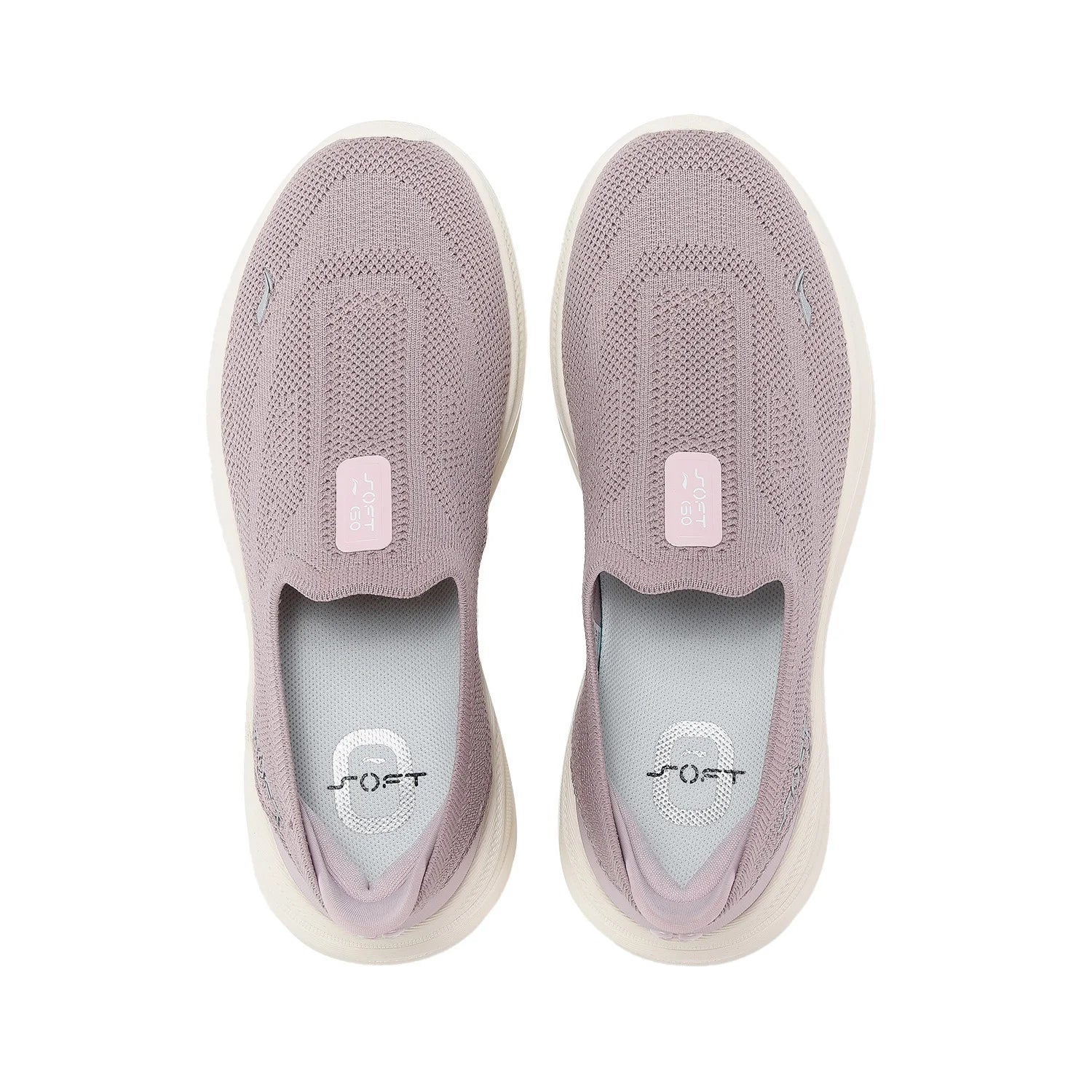 Li-Ning Women SOFT GO 2 KNIT Slip-on Casual Walking Shoes Breathable Cushion Flexible LiNing Comfortable Sports Sneakers AGLV018.