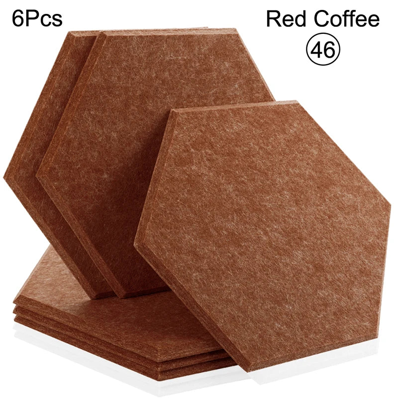 Sound Absorbing Wall Panels Hexagon 6 Pcs Bedroom Acoustic Insulation Sound-absorbing Panels Decor Acoustic Absorption Panel