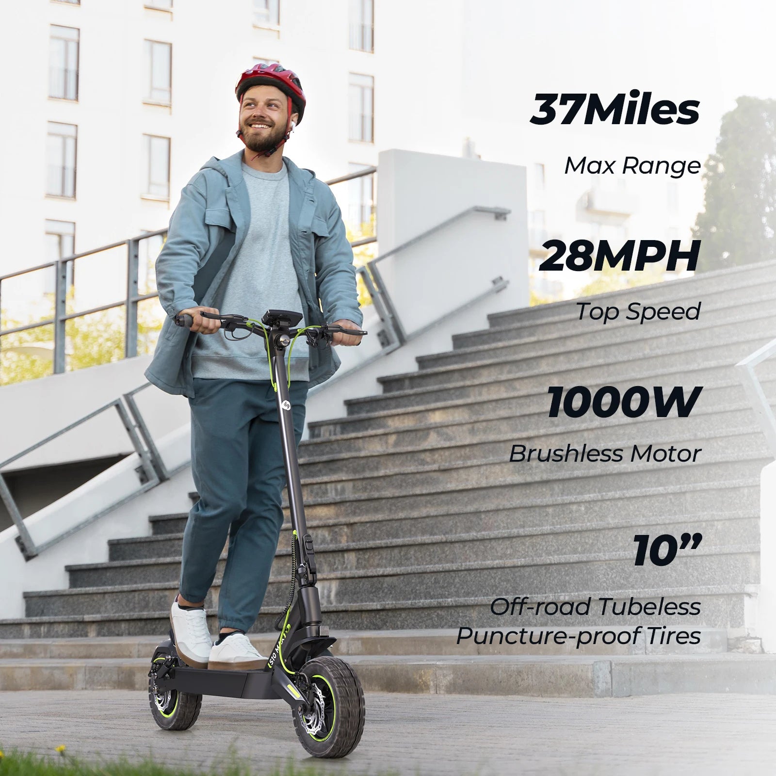 Isinwheel S10Max Foldable Adult Electric Scooter E-Scooter 45 KM/H Electric Kick Scooter 1000W Skateboards 48V 15Ah Kickboard.