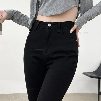 2024 New Sexy Skinny Jeans Women Hip Lift Stretch Pencil Denim Pants Casual Soft Slim Female Trousers Black Gray Blue.