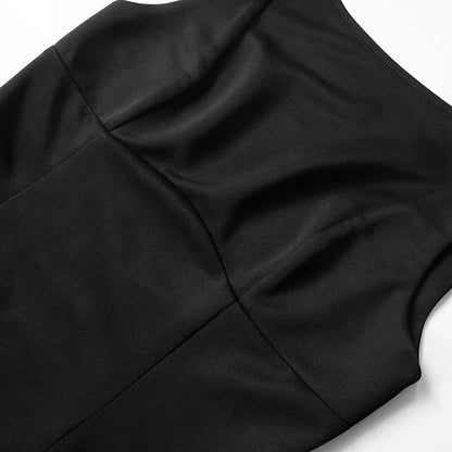 Damen-Abschlusskleid, Y2k-Mini-Trägerkleid, solides, ärmelloses, fließendes kurzes Kleid, offener Rücken über dem Knie, kurzes Sommerkleid.