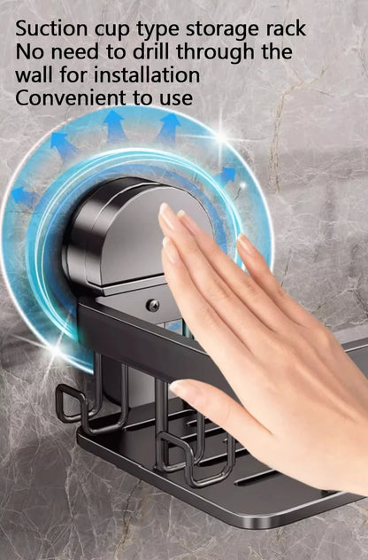 Saugnapf Badezimmer Regal Kein Bohren Wandmontage Shampoo Flasche Duschregal Toilette Lagerregal Aluminium Badezimmer Küche