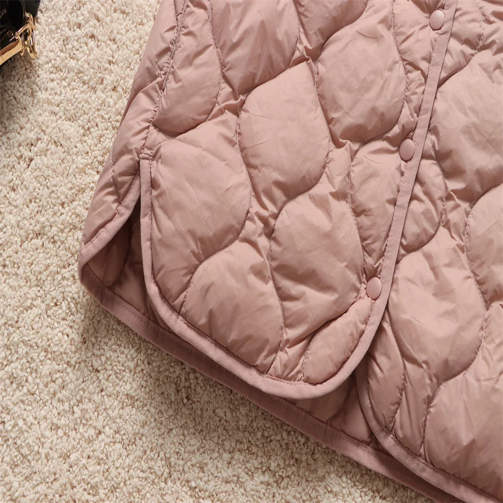 2024 neue Ankünfte Frauen Mode Ultraleicht Dünne Mit Kapuze Unten Jacken Frühling Winter Weiblichen Koreanischen Slim Fit Ärmellose Puffer Mantel.