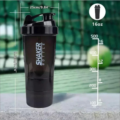 3 Layers Shaker Protein Bottle Powder Shake Cup Large Capacity Water Bottle Mixing Cup Body Building Exercise Mixing Bottle.