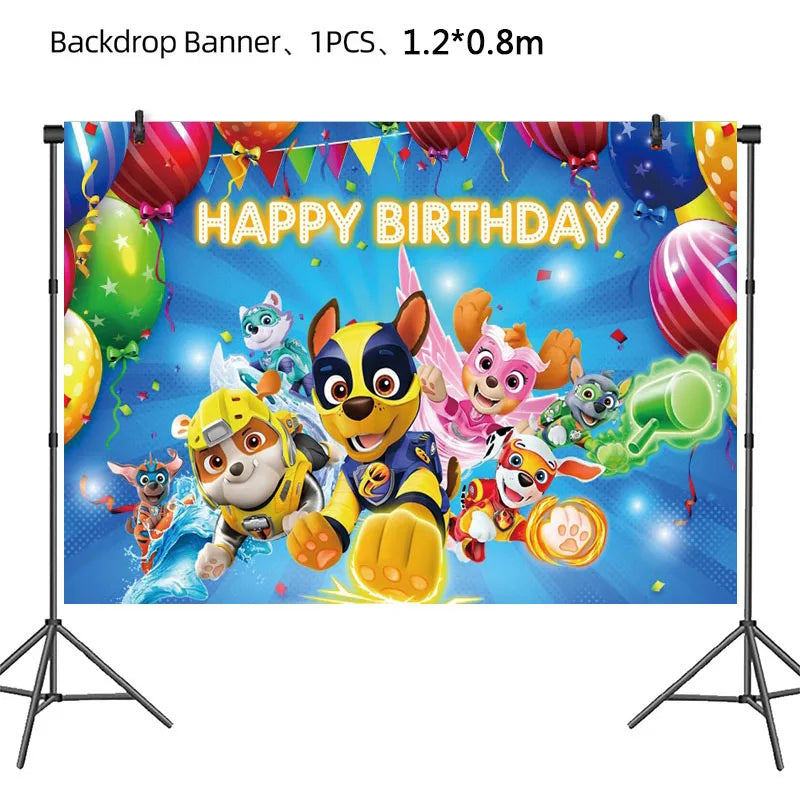PAW Patrol Geburtstag Party Dekoration Neue Version Ballon Set Einweg Geschirr Kid Event Liefert Banner Hintergrund Geschenk