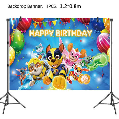 PAW Patrol Geburtstag Party Dekoration Neue Version Ballon Set Einweg Geschirr Kid Event Liefert Banner Hintergrund Geschenk