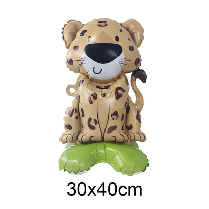 Dschungel Party Stehender Tierballon Mini Löwe Tiger Giraffe Zebra Leopard Ballon Kleiner Ballon Dschungel Safari Partydekorationen.