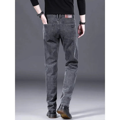 High-End Fashionable Men's Straight Leg Casual Jeans Trendy Loose Fit Autumn Winter New Arrival Versatile Long Trousers.