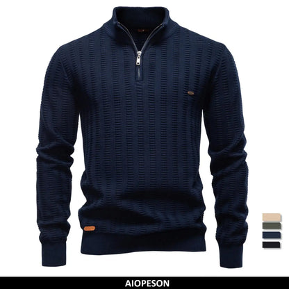 AIOPESON Luxury Striped Pullover Men Old Money Style Cotton Knitwear Thick Warm Crew Neck Winter Social Sweater Male.