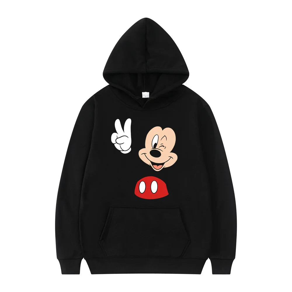 Disney Mickey Mouse Cartoon Anime Women Pullover Tops Spring Autumn Men Hoodie New Fashion Sports Oversized Sweatshirt Clothing.