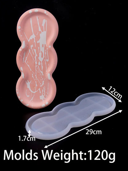 Concrete Triple Circular Tray Silicone Mold DIY Coaster Craft Making Plaster Resin Jewelry Storage Plate Casting Molds Home Deco.