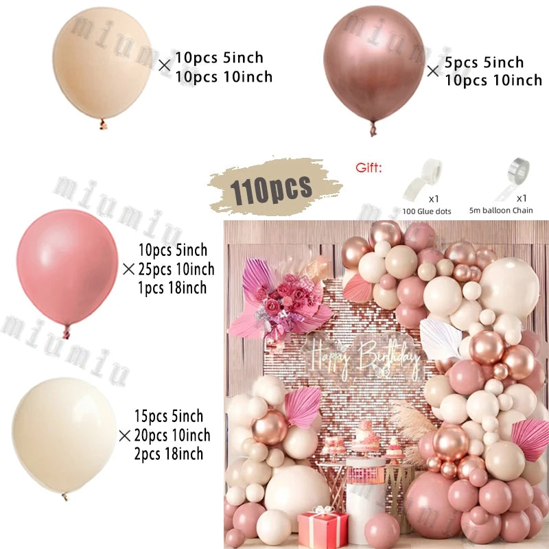 Erröten Retro Rosa Elfenbein Weiß Luftballons Girlande Bogen Kit für Geburtstag Party Hochzeit Baby Dusche Dekorationen Party Ballon Liefert.