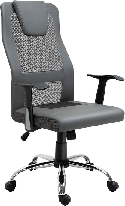 Vinsetto Bürostuhl Drehstuhl höhenverstellbar Chefsessel Schreibtischstuhl ergonomisch PU schwarz 66 x 73 x 108-118 cm