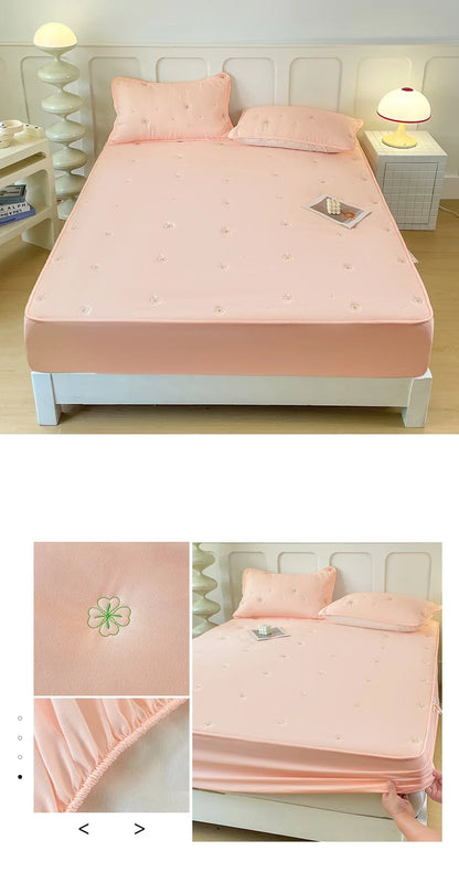 Thicken Bedspread Elastic Bed Cover Simple Style Bed Linen Queen/King Size Mattress Covers 매트리스 커버	 (No Pillowcase).