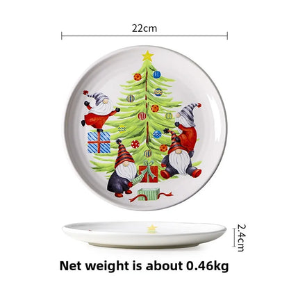Goblin Series Ceramic Plate Large Dinner Plate Rectangle Tray Christmas Tableware Underglaze.