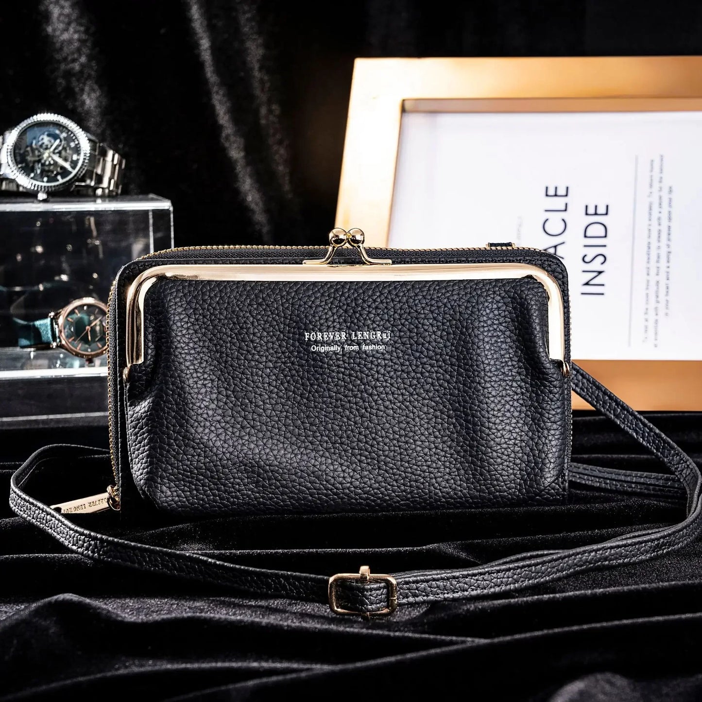 Women's Crossbody Bag Simple and Versatile Coin Purse Large-capacity Long Zipper Mobile Phone Bag Creative Single-shoulder Bag.